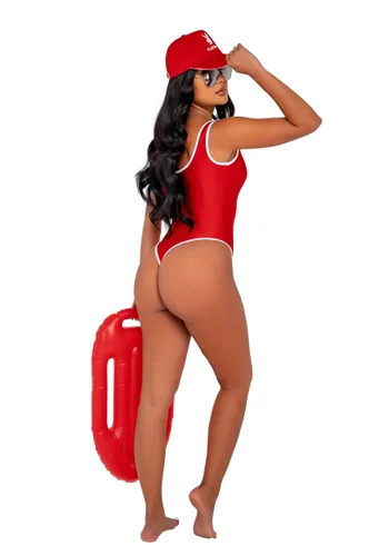 Vista 2 de Disfraz de Mujer Playboy Patrulla de Playa Multicolor