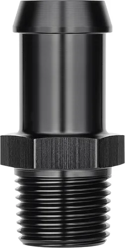 Vista 16 de EVIL ENERGY Adaptador de Conexión de Púa de Manguera 1/2" NPT Macho a 1/2" 45 Grados de Aluminio Negro