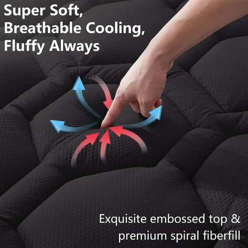 Vista 4 de ELVEN HOME Protector de Colchón Tamaño Twin Impermeable, Cubrecolchón Twin con Pillow Top Refrescante para Cama Individual, Funda Protectora
