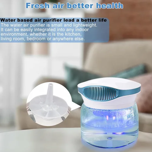 Vista 3 de Purificadores de Aire con Agua para el Hogar, Difusor de Aroma Lavador de Aire, Purificador de Aire Arcoíris, Humidificador Lavador de Aire