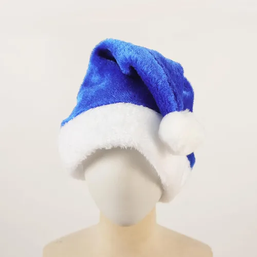 Vista 2 de Sombrero de Papá Noel de felpa multicolor para decoración de pelo de Navidad, unisex, sombrero de tela de terciopelo, disfraz de festival, cosplay