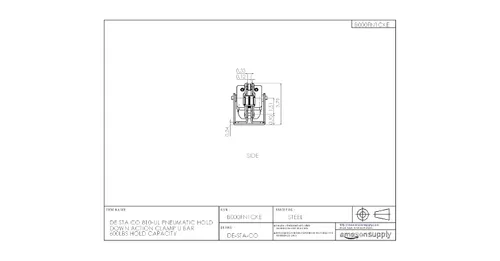 Vista 3 de DE-STA-CO Abrazadera de sujeción neumática 810-U con barra en U, capacidad de retención de 600 lb