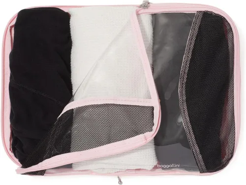 Vista 7 de Baggallini Juego de 3 cubos de compresión - Cubos de compresión ligeros para viajes, BOLSA ROSA, Talla única