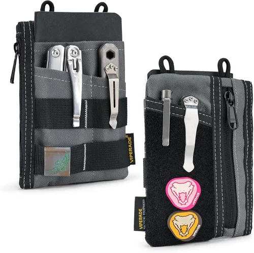 Vista 8 de VIPERADE VE18 EDC Bolsa, Organizador de Bolsillo para Hombres, Organizador de Bolsillo EDC, 3 Ranuras con 2 Bolsillos con Cremallera, Bolsa