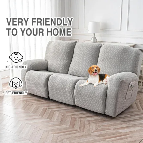 Vista 30 de Gennia Funda Impermeable para Silla Reclinable, Fundas Elásticas para Sofá Reclinable con Bolsillos, Fundas Lavables para Silla Reclinable Lazy Boy