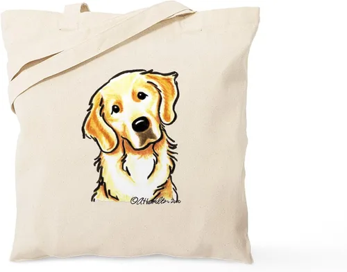 Vista 7 de CafePress Bolsa de compras de lona beige natural reutilizable con diseño de raza Golden Retriever