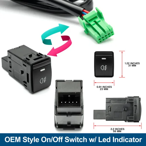 Vista 2 de Arnés de cableado de luz antiniebla H11 H8 para Nissan Altima Frontier Versa Sentra Rouge 2014-2023 con kit de interruptor de encendido/apagado