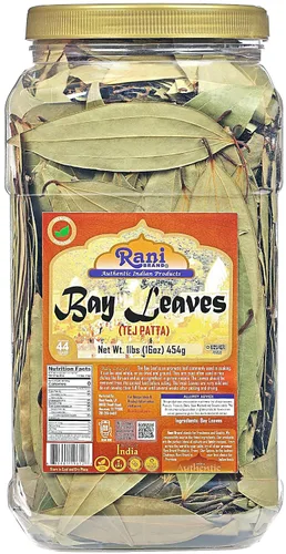 Vista 8 de Rani Organic Bay Leaves (Tej Patta) Especias enteras seleccionadas a mano Extra grandes 0.4oz (12g) Frasco PET ~ Todo natural Apto para gluten