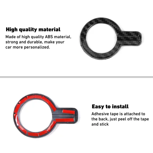 Vista 5 de Linskip Anillo de botón de arranque compatible con Ford Bronco 2021-2025, cubierta del botón de arranque del motor para accesorios interiores Bronco