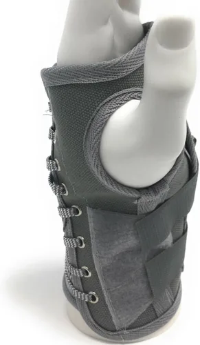 Vista 6 de OTC Férula para muñeca, cordones para la apertura, lienzo, ProChoice, gris, 2XS (mano izquierda)