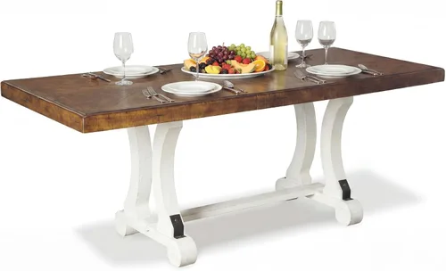 Vista 12 de Signature Design by Ashley Valebeck - Mesa de comedor de altura de mostrador de 36 pulgadas estilo rústico de granja de dos tonos – Marrón/Blanco