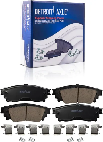 Vista 27 de Detroit Axle - Kit de frenos delanteros para Toyota 2007-2016 Tundra, 2008-2016 Sequoia, Pastillas de freno cerámicos para pinza de freno de disco