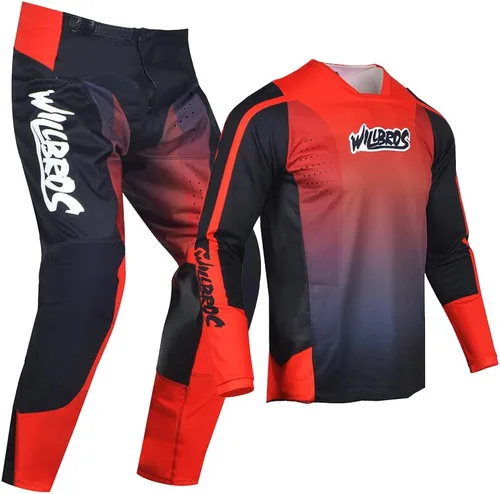 Vista 3 de Conjunto de Camiseta y Pantalones de Motocross para Hombre, Equipo MX para Bicicleta de Tierra Todoterreno, Ropa de Carreras para Adultos