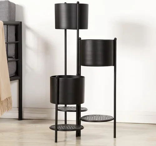 Vista 8 de Soporte para Plantas de Esquina Interior de Metal, 6 Niveles para 6 Macetas, Soportes para Macetas de Flores de Exterior, Estantes Portamacetas