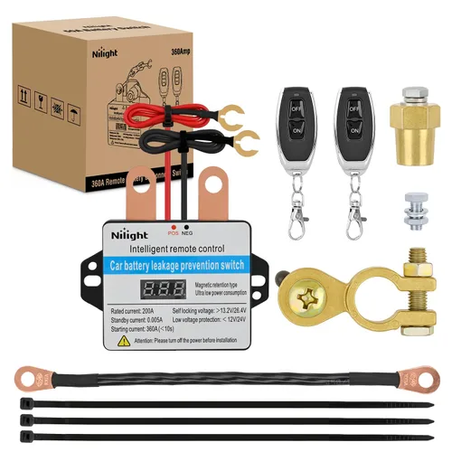 Vista 17 de Nilight Relé de Arranque de 120A, Interruptor de Relés Divididos de 4 Pines, 12V Continuo Servicio Pesado SPST Alta Corriente 4 Terminales Control
