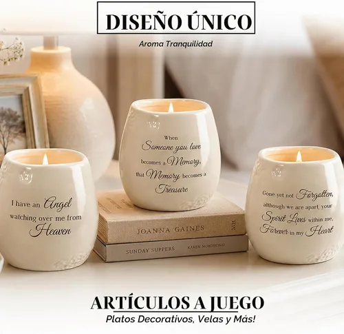 Vista 4 de Pavilion - When Someone You Love Becomes a Memory That Memory Becomes a Treasure - Vela de cerámica rellena de soja de 8 onzas