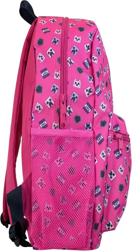 Vista 3 de Minecraft Juego de 4 piezas de mochila rosa para niños