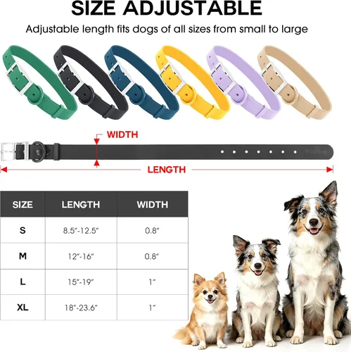 Vista 4 de Wisedog Collar de perro impermeable, XS 7"-10", negro