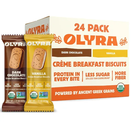 Vista 12 de Olyra Galletas de Desayuno Sándwich de Chocolate Oscuro, Aperitivos Saludables para Adultos y Niños, Bajo en Azúcar, Alto en Fibra, Galletas