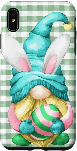 Vista 11 de iPhone 15 Pro Max Lindo gnomo de Pascua para caza de huevos en primavera Buffalo Plaid Case