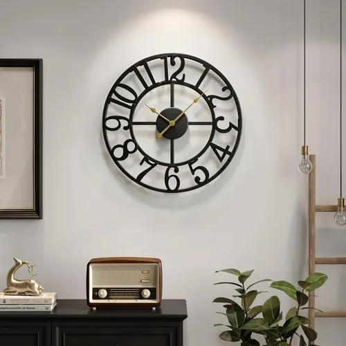 Vista 49 de Cuspin Reloj de pared de 24 pulgadas con engranajes, reloj de metal