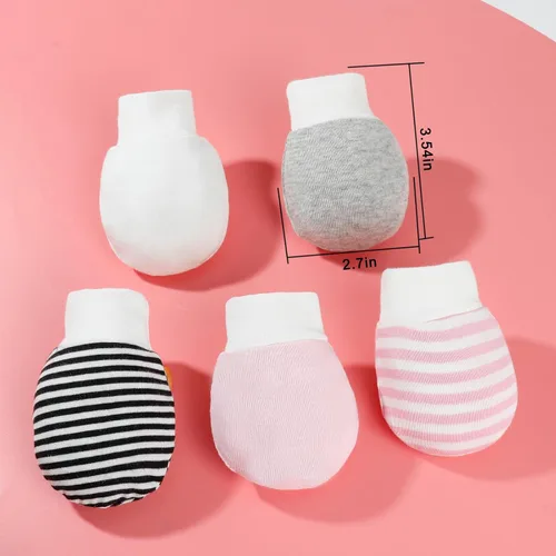 Vista 4 de ONESING 6-20 pares de guantes de bebé sin arañazos 0-6 meses, guantes esenciales para bebés recién nacidos, niños y niñas