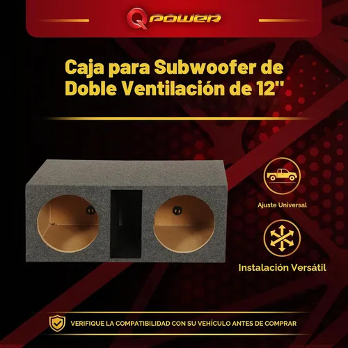 Vista 2 de QPower HD212VL - Caja de subwoofer doble ventilada de 12 pulgadas