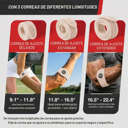 Vista 4 de Sleeve Stars - Codera de Codo de Tenis para Mujeres - Correa de Tenis Ajustable, Codera de Codo de Golfista para Hombres, Contrafuerza para Codo
