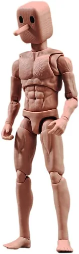 Vista 10 de Fremego Figura de acción masculina a escala 1/12, figura muscular súper flexible y fuerte de 6 pulgadas, cabeza cuadrada, figura de acción