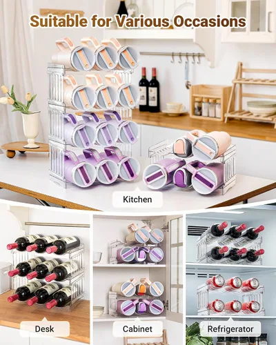 Vista 5 de Gracenal Organizador de Botellas de Agua con Soporte para Accesorios de Copa Stanley, Organizador y Almacenamiento para Refrigerador y Gabinete