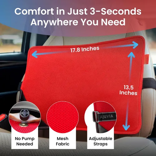 Vista 6 de Vitalizador de espalda – Soporte lumbar de coche para asiento de conducción – Almohada de coche para asiento de conducción – Soporte lumbar
