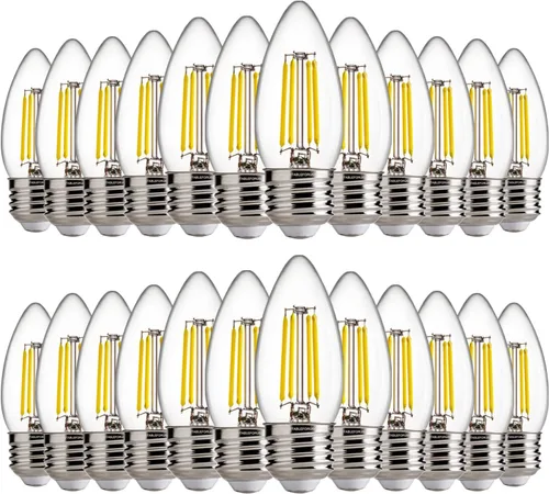 Vista 21 de FLSNT Bombillas LED de Araña Equivalentes a 40W, Bombillas LED Ámbar Regulables B11 E26 Base de Candelabro, 2200K Blanco Cálido, 330LM, Paquete de 6