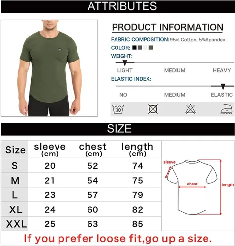 Vista 6 de BROKIG Camiseta de entrenamiento de gimnasio TDry Bold para hombre, ajuste casual, culturismo, camisas de manga corta para hombre
