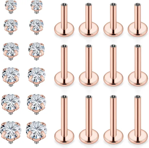 Vista 12 de Vsnnsns Anillos de labio de acero inoxidable 16G Tragus Helix Conch Piercing de serpiente Piercing Monroe Lip Anillos Labret Medusa cartílago lóbulo
