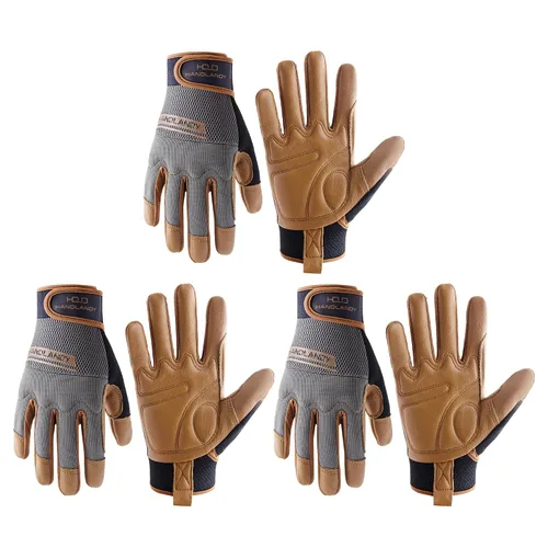 Vista 16 de HANDLANDY Guantes de trabajo de agarre para mujeres y hombres, guantes de trabajo de seguridad y utilidad para jardín, guantes de mecánicos Negro