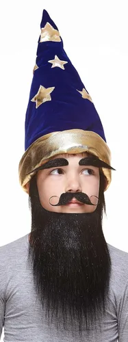 Vista 5 de Mustaches Fake Facial Hair Set, Beard, Eyebrows, Self-Adhesive Negro