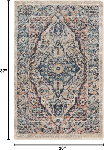 Vista 2 de Unique Loom Lola Collection - Alfombra tradicional (2 pies 2 pulgadas x 3 pies 1 pulgada, rectangular, azul/gris)
