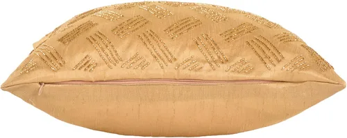 Vista 4 de Almohada amarilla con cuentas a mano para sofá, funda de almohada decorativa única, paquete de 2 fundas de almohada amarillas, funda de almohada