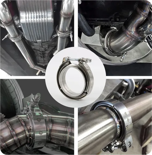 Vista 6 de Abrazadera de banda en V de 2" con acero inoxidable del reborde para bajantes del escape de Turbo