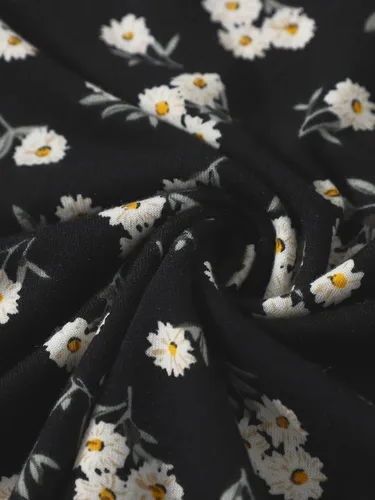 Vista 5 de Floerns - Vestido corto de verano con estampado floral de cerezas, acampanado para mujer