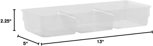 Vista 7 de InterDesign Linus - Organizador de cajones para tocador y tocador, 13 x 5 x 2.25 pulgadas, transparente (paquete de 2)