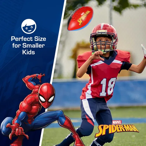 Vista 5 de Fútbol juvenil Marvel Avengers Spider-Man, pequeño Mini Peewee para niños, tamaño 5, rojo
