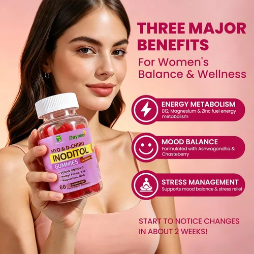 Vista 3 de Myo & D-Chiro Inositol 2000mg for Women, 40:1 Ratio, 60 Gummies