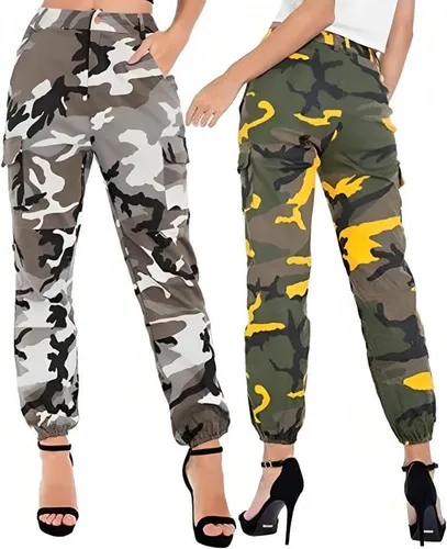 Vista 7 de Pantalones de senderismo tipo cargo para mujer, pantalones de camuflaje ajustados, casuales, para exteriores, pantalones deportivos con bolsillos
