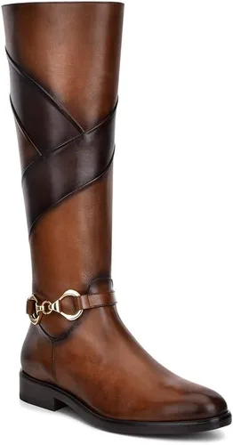Vista 2 de FRANCO CUADRA Botas de equitación para mujer en piel auténtica, color marrón, 83TTSTS