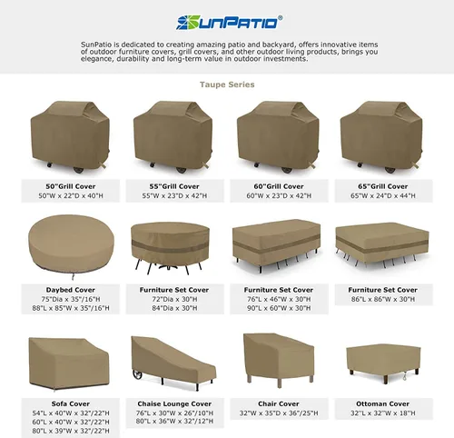 Vista 6 de SunPatio Fundas para sillas de exterior, impermeables, resistentes para muebles de patio, césped, protección para todo tipo de clima, fundas
