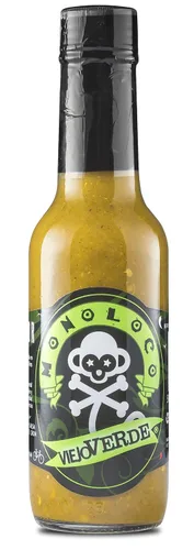 Vista 12 de Monoloco Salsa picante vegana sin gluten con gorro escocés panameño, rocoto, pimientos de cayena y pimientos fantasma, ajo y especies naturales