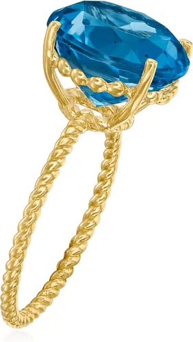 Vista 3 de Ross-Simons Anillo de topacio azul Londres de 8 quilates en oro amarillo de 14 quilates Piedra preciosa topacio