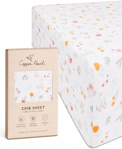 Vista 37 de Copper Pearl: Sábanas de punto prémium para cuna de bebé para niños y niñas, transpirables y suaves, sábanas ajustables para colchones estándar