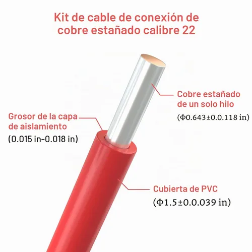 Vista 2 de FIRMERST Kit de cables de conexión de cobre estañado de núcleo sólido de calibre 22, 30 pies, 6